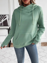 Load image into Gallery viewer, Drawstring Long Sleeve Hoodie with Kangaroo Pocket
