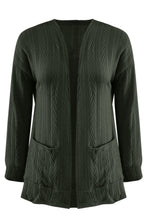 Load image into Gallery viewer, Full Size Textured Open Front Long Sleeve Cardigan
