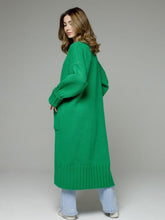 Load image into Gallery viewer, Pocketed Open Front Dropped Shoulder Cardigan
