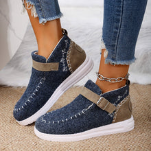 Load image into Gallery viewer, Contrast Round Toe Buckle Sneakers
