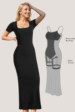 Load image into Gallery viewer, Basic Bae Built-In Shapewear Square Neck Short Sleeve Maxi Dress
