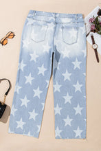 Load image into Gallery viewer, Plus Size Star Straight Leg Jeans with Pockets
