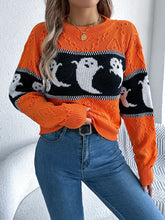 Load image into Gallery viewer, Ghost Round Neck Long Sleeve Sweater
