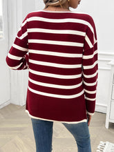 Load image into Gallery viewer, Striped V-Neck Long Sleeve Knit Top
