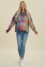 Load image into Gallery viewer, Double Take Full Size Plaid Dropped Shoulder Hoodie
