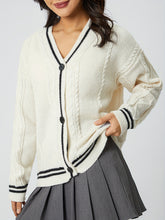Load image into Gallery viewer, Star Embroidered V-Neck Long Sleeve Cardigan
