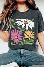 Load image into Gallery viewer, Flower Graphic Round Neck Short Sleeve T-Shirt
