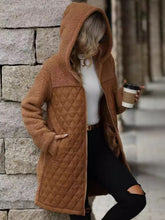 Load image into Gallery viewer, Texture Zip Up Long Sleeve Hooded Coat
