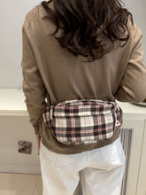 Load image into Gallery viewer, Plaid Adjustable Strap Crossbody Bag
