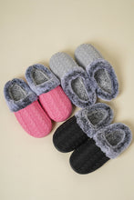 Load image into Gallery viewer, Cable-Knit Fluff Round Toe Slippers
