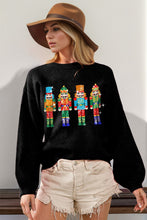 Load image into Gallery viewer, Double Take Full Size Sequin Nutcracker Long Sleeve Sweater
