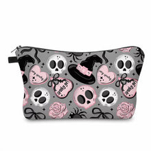 Load image into Gallery viewer, Pouch - Halloween Fall - Spooky Girl Skull Pink Grey
