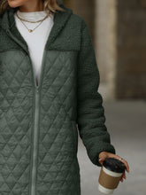 Load image into Gallery viewer, Texture Zip Up Long Sleeve Hooded Coat
