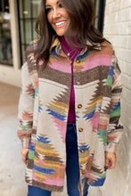 Load image into Gallery viewer, Geometric Button Up Long Sleeve Jacket
