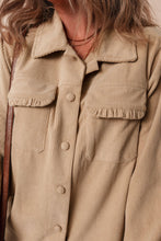 Load image into Gallery viewer, Frill Button Up Long Sleeve Shacket
