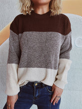 Load image into Gallery viewer, Color Block Long Sleeve Sweater
