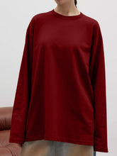 Load image into Gallery viewer, Round Neck Dropped Shoulder Long Sleeve T-Shirt
