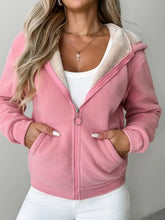 Load image into Gallery viewer, Full Size Zip Up Long Sleeve Hooded Outerwear
