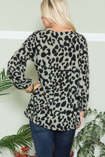 Load image into Gallery viewer, Celeste Full Size Leopard V-Neck Long Sleeve Blouse
