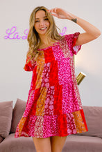 Load image into Gallery viewer, BiBi Leopard Short Sleeve Tiered Dress
