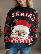 Load image into Gallery viewer, Santa Mock Neck Long Sleeve Sweater
