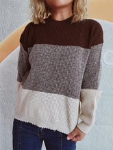 Load image into Gallery viewer, Color Block Long Sleeve Sweater
