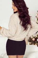 Load image into Gallery viewer, Sequin Zip Up Long Sleeve Jacket
