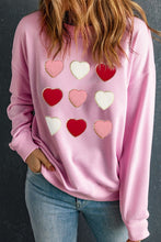Load image into Gallery viewer, Contrast Heart Long Sleeve Sweatshirt
