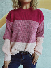 Load image into Gallery viewer, Color Block Long Sleeve Sweater
