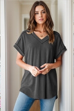 Load image into Gallery viewer, Textured V-Neck Short Sleeve Top
