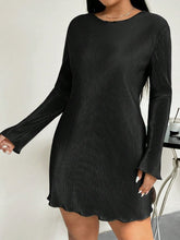 Load image into Gallery viewer, Honey Plus Size Lettuce Hem Round Neck Long Sleeve Dress
