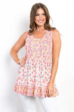 Load image into Gallery viewer, Be Stage Full Size Floral Sleeveless Babydoll Top
