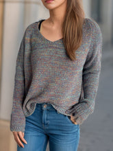 Load image into Gallery viewer, Heathered V-Neck Long Sleeve Sweater

