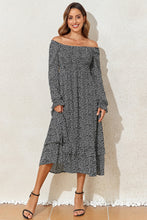 Load image into Gallery viewer, Printed Square Neck Long Sleeve Midi Dress
