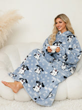 Load image into Gallery viewer, Fuzzy Pocketed Long Sleeve Hooded Lounge Dress
