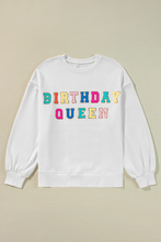 Load image into Gallery viewer, BIRTHDAY QUEEN Sequin Round Neck Long Sleeve Sweatshirt
