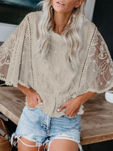 Load image into Gallery viewer, Round Neck Three-Quarter Sleeve Blouse
