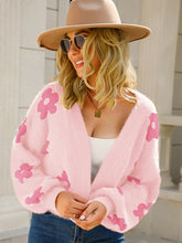 Load image into Gallery viewer, Angel Wings Flower Open Front Long Sleeve Cardigan
