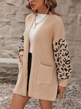Load image into Gallery viewer, Pocketed Leopard Open Front Cardigan

