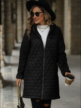 Load image into Gallery viewer, Texture Zip Up Long Sleeve Hooded Coat
