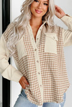 Load image into Gallery viewer, Houndstooth Button Up Long Sleeve Jacket

