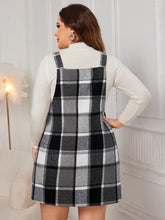 Load image into Gallery viewer, Plus Size Plaid Wide Strap Overall Dress
