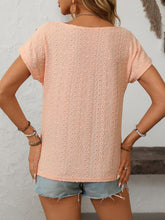 Load image into Gallery viewer, Mandy Eyelet Round Neck Short Sleeve Top
