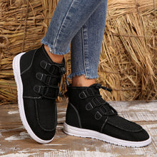 Load image into Gallery viewer, Lace-Up Round Toe Flat Sneakers
