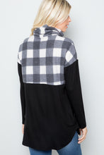 Load image into Gallery viewer, Celeste Full Size Pocketed Plaid Turtleneck Long Sleeve Blouse
