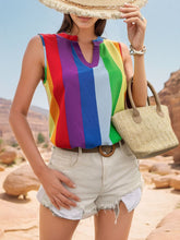 Load image into Gallery viewer, Color Block Notched Sleeveless Top
