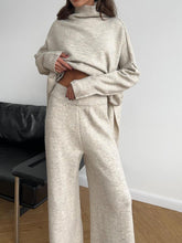 Load image into Gallery viewer, Slit Turtleneck Long Sleeve Top and Pants Sweater Set
