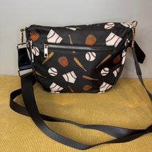 Load image into Gallery viewer, The Roni Nylon Crossbody - Baseball on Black
