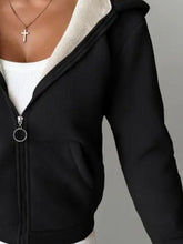 Load image into Gallery viewer, Full Size Zip Up Long Sleeve Hooded Outerwear
