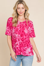 Load image into Gallery viewer, BOMBOM Leopard V-Neck Short Sleeve T-Shirt
